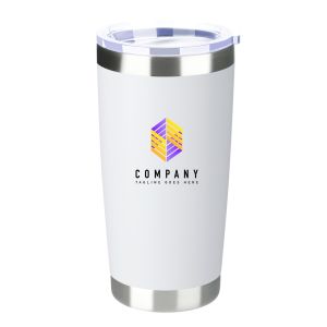 20 oz Stainless Steel Vacuum Tumbler With Lids-White